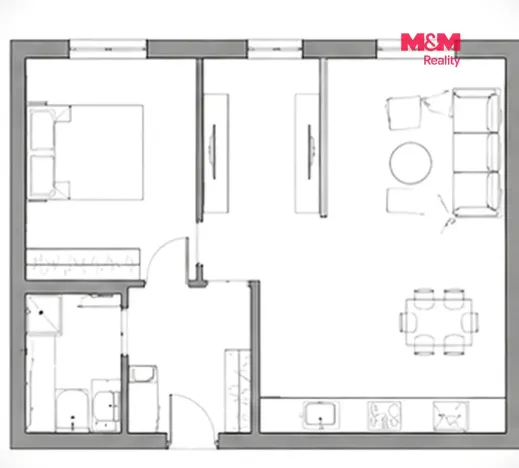 Prodej bytu 2+kk, Hostomice - Bezdědice, 52 m2