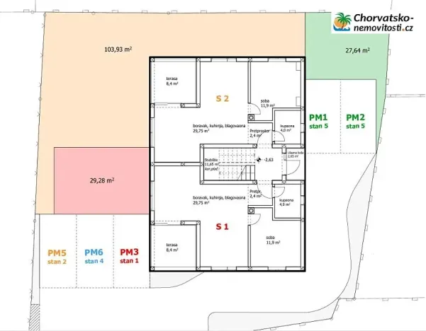 Prodej bytu 2+kk, Novalja, Chorvatsko, 56 m2