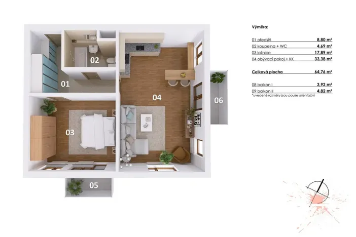 Prodej bytu 2+kk, Praha - Štěrboholy, Andersenova, 65 m2