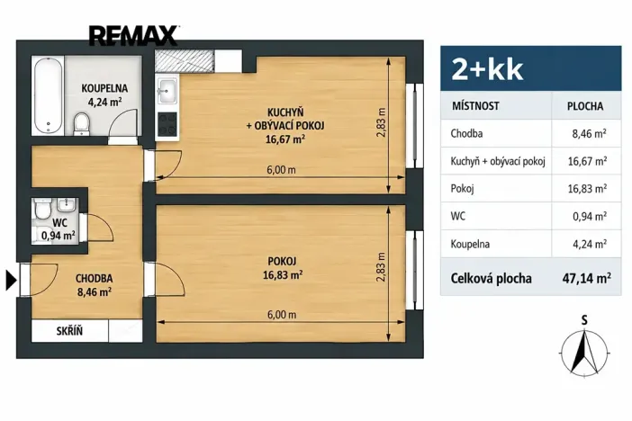 Prodej bytu 2+kk, Žďár nad Sázavou, U Klafárku, 47 m2