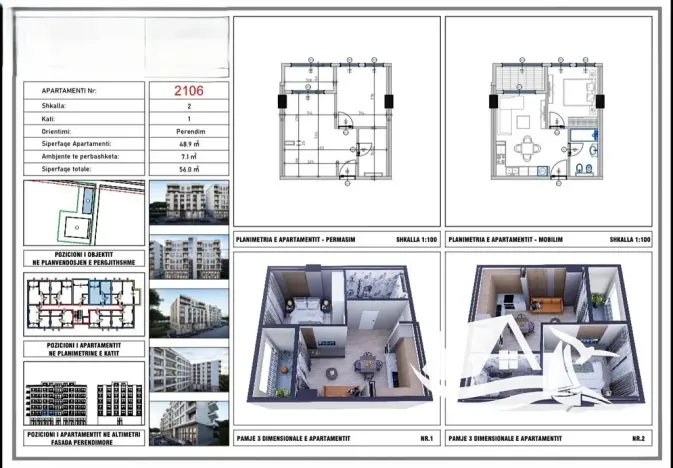 Prodej bytu 2+kk, Kavaja, Albánie, 56 m2