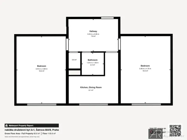Prodej bytu 2+1, Praha - Kamýk, Šatrova, 52 m2