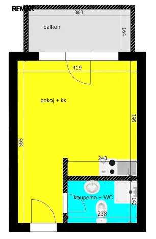Pronájem bytu 1+kk, Velký Osek, Revoluční, 23 m2
