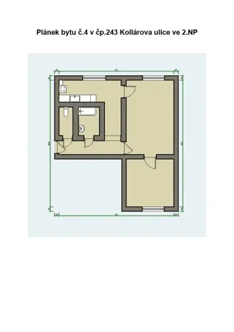 Pronájem bytu 2+1, Lanškroun, Kollárova, 54 m2