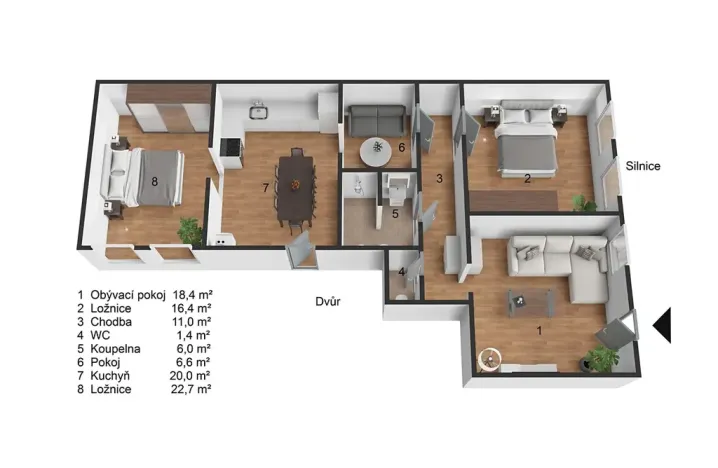 Prodej bytu 4+1, Teplice, U Hadích lázní, 105 m2