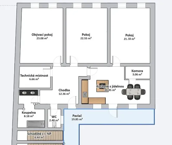 Pronájem pokoje, Brno, Plotní, 120 m2