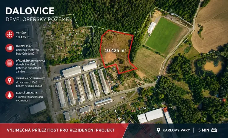 Prodej pozemku pro bydlení, Dalovice, Botanická, 10425 m2