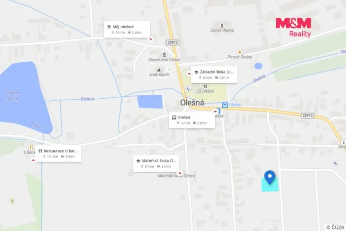 Prodej pozemku pro bydlení, Olešná, 1036 m2