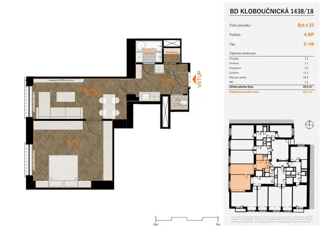Prodej bytu 2+kk, Praha - Nusle, Kloboučnická, 50 m2