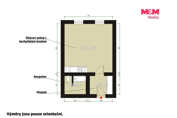 Pronájem bytu 1+kk, Plzeň - Bolevec, Krašovská, 30 m2