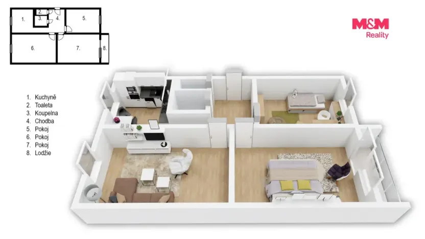 Prodej bytu 3+1, Jaroměř - Pražské Předměstí, Josefa Šímy, 74 m2