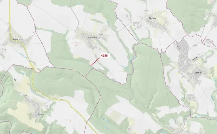 Dražba lesa, Lukovany, 486 m2