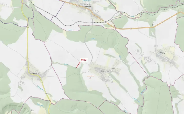 Dražba lesa, Lukovany, 382 m2