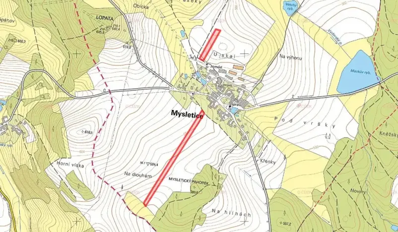 Prodej pole, Mysletice, 19259 m2