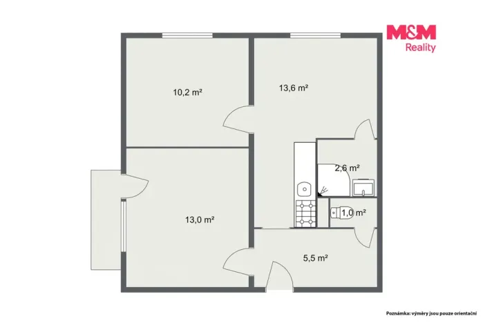 Prodej bytu 2+1, Kynšperk nad Ohří, náměstí SNP, 46 m2