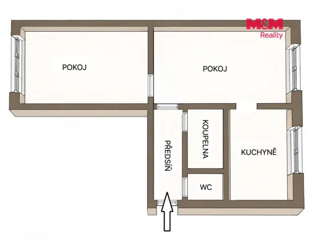 Pronájem bytu 2+1, Zbýšov, čtvrť P. Bezruče, 58 m2
