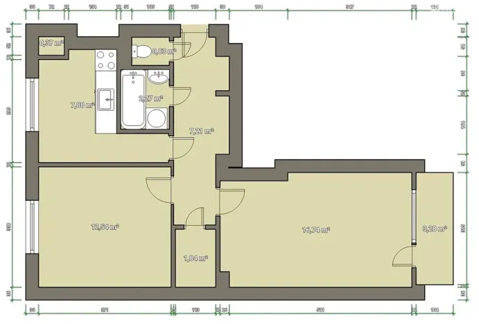 Prodej bytu 2+1, Brno, Došlíkova, 52 m2