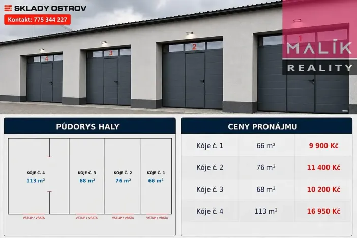 Pronájem garáže, Ostrov, 76 m2