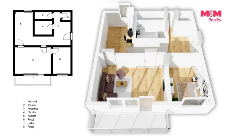 Prodej bytu 2+1, Hradec Králové, Ladova, 60 m2