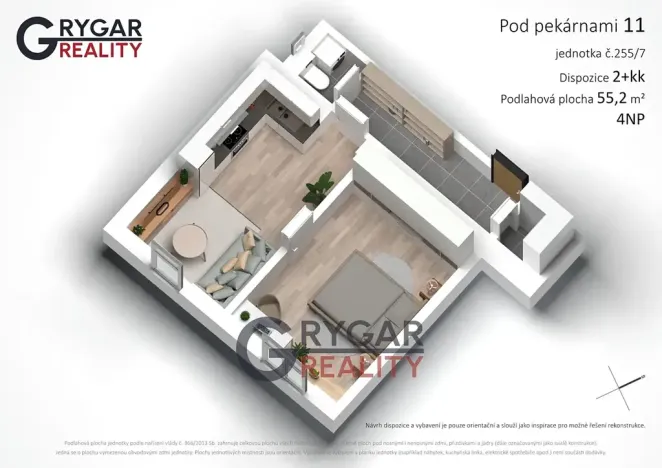Prodej bytu 2+kk, Praha - Vysočany, Pod pekárnami, 55 m2
