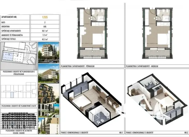 Prodej bytu 1+kk, Golem, Albánie, Mali i Robit, 44 m2