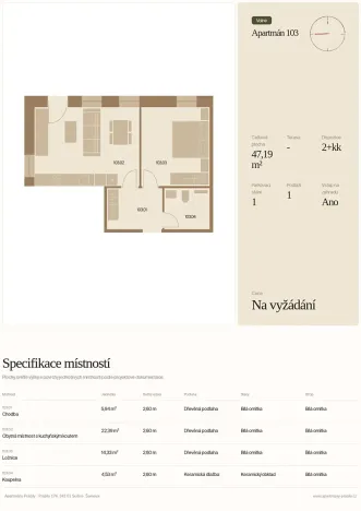 Prodej bytu 2+kk, Prášily, 47 m2