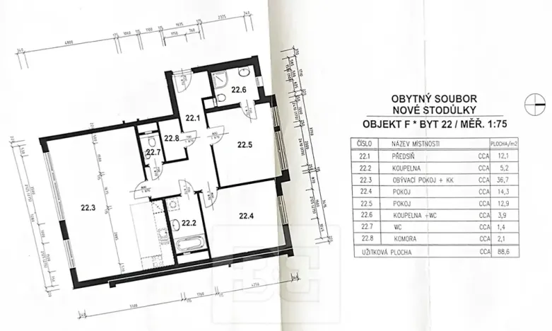Pronájem bytu 3+kk, Praha - Stodůlky, Anny Rybníčkové, 89 m2