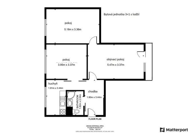 Pronájem bytu 3+1, Teplice - Řetenice, Duchcovská, 72 m2