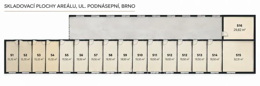 Prodej skladu, Brno, Podnásepní, 667 m2