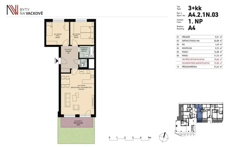 Prodej bytu 3+kk, Praha - Žižkov, Olgy Havlové, 76 m2