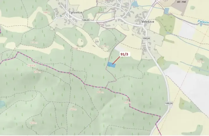 Dražba lesa, Pačejov, 1958 m2