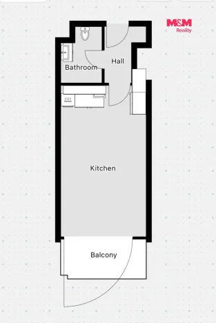 Pronájem bytu 1+kk, Praha - Háje, 34 m2
