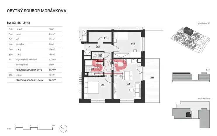 Prodej bytu 3+kk, Vyškov, Morávkova, 69 m2