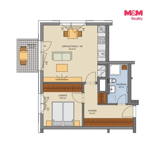 Prodej bytu 2+kk, Kralupy nad Vltavou, Nádražní, 52 m2