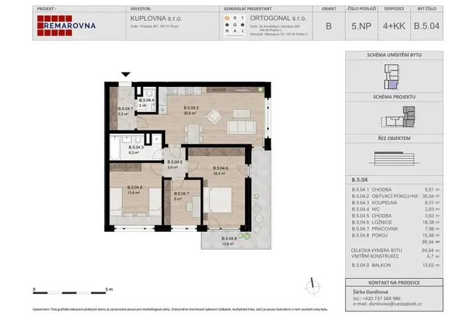 Pronájem bytu 4+kk, Písek, Pražská, 95 m2
