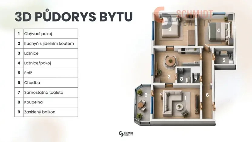 Prodej bytu 3+1, Veselí nad Moravou, Chaloupky, 73 m2