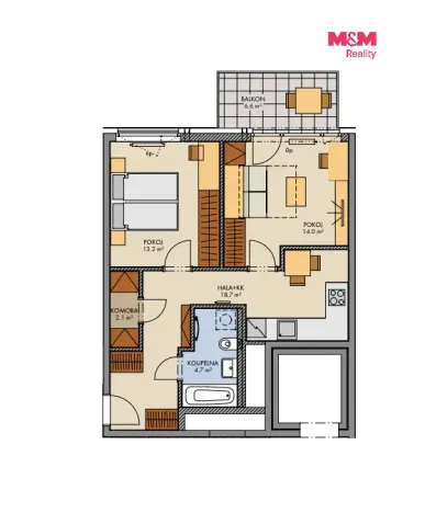 Prodej bytu 2+1, Praha, Svitákova, 56 m2