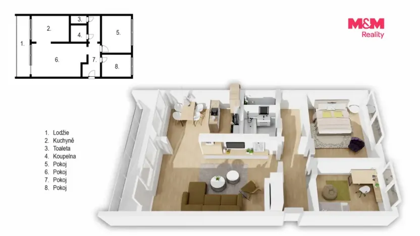 Prodej bytu 3+1, Praha - Střížkov, Rumburská, 64 m2
