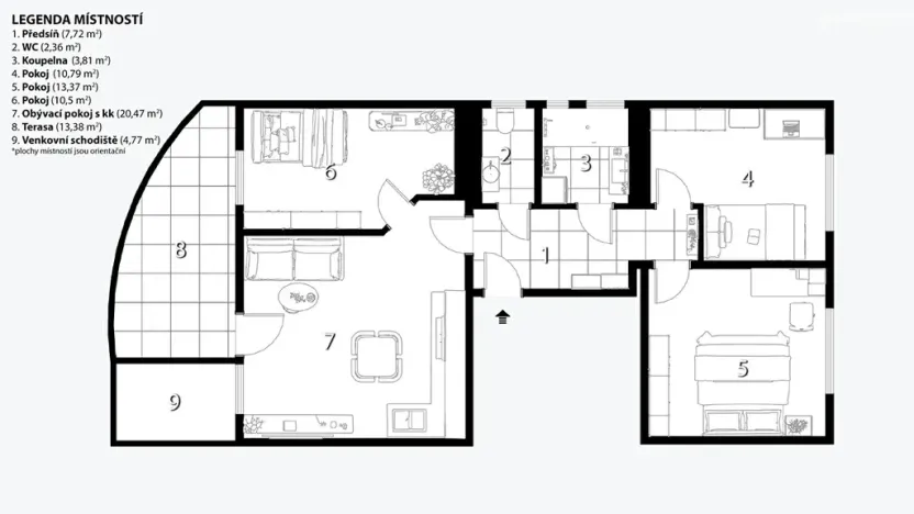 Prodej bytu 4+kk, Brno, Nivky, 85 m2