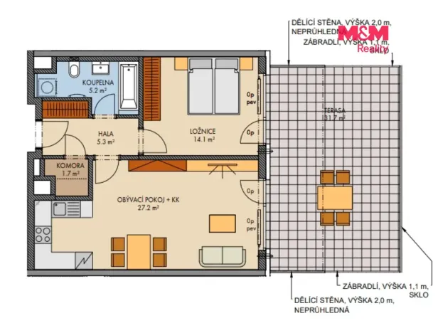 Prodej bytu 2+kk, Praha - Prosek, Čakovická, 56 m2