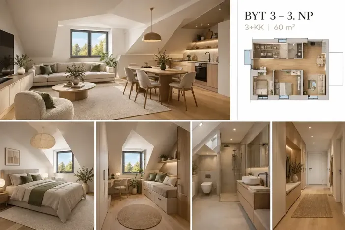 Prodej bytu 3+kk, Praha - Košíře, Nad zámečkem, 60 m2