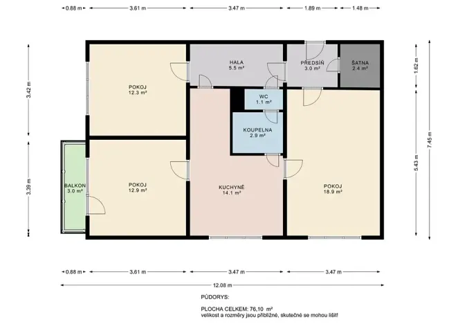 Prodej bytu 3+1, Praha - Záběhlice, Narcisová, 75 m2