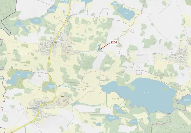Dražba pozemku, 2951 m², Kadov