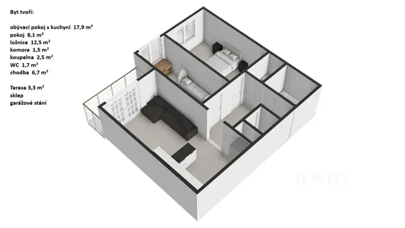 Prodej bytu 3+kk, Praha - Uhříněves, Oty Bubeníčka, 57 m2