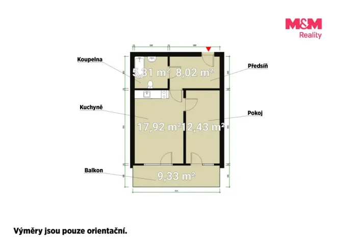 Pronájem bytu 2+kk, Plzeň - Jižní Předměstí, Poděbradova, 44 m2