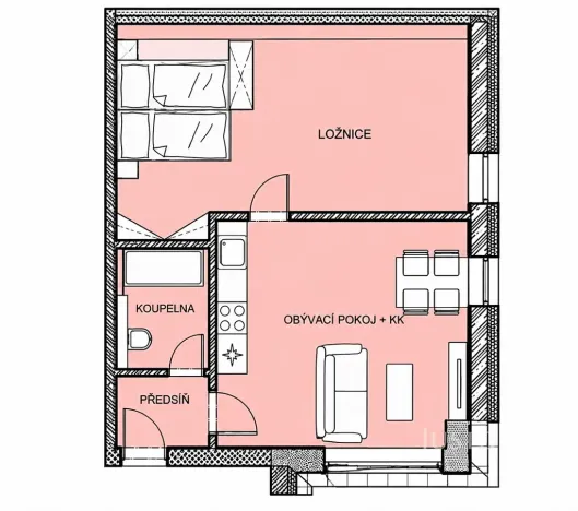 Pronájem bytu 2+kk, Kestřany, 50 m2