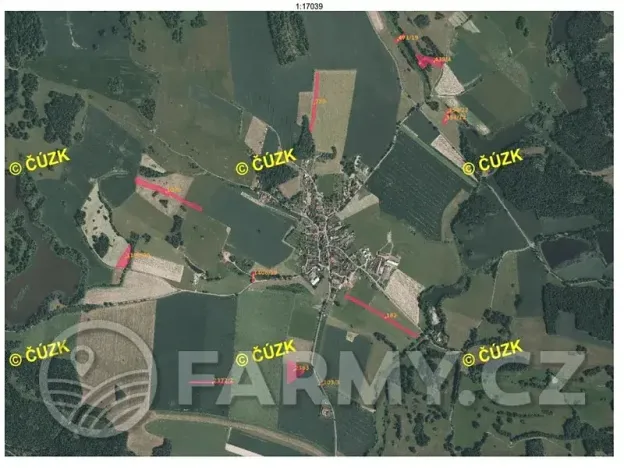 Prodej pole, 36423 m², Hrejkovice, Pechova Lhota