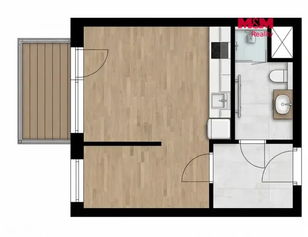 Pronájem bytu 1+kk, Praha - Hostivař, Arnošta Staňka, 34 m2