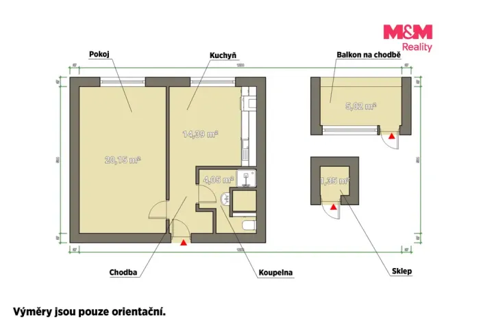 Pronájem bytu 1+1, Žihle, 44 m2