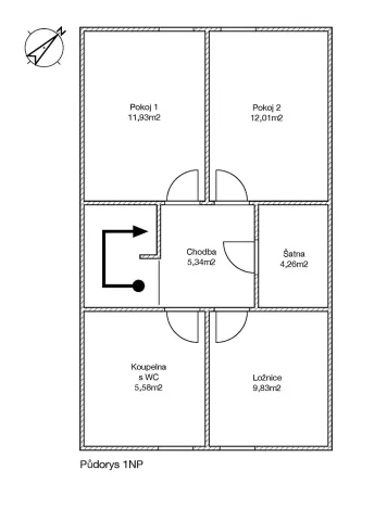 Prodej rodinného domu, Rosice, Větrná, 110 m2